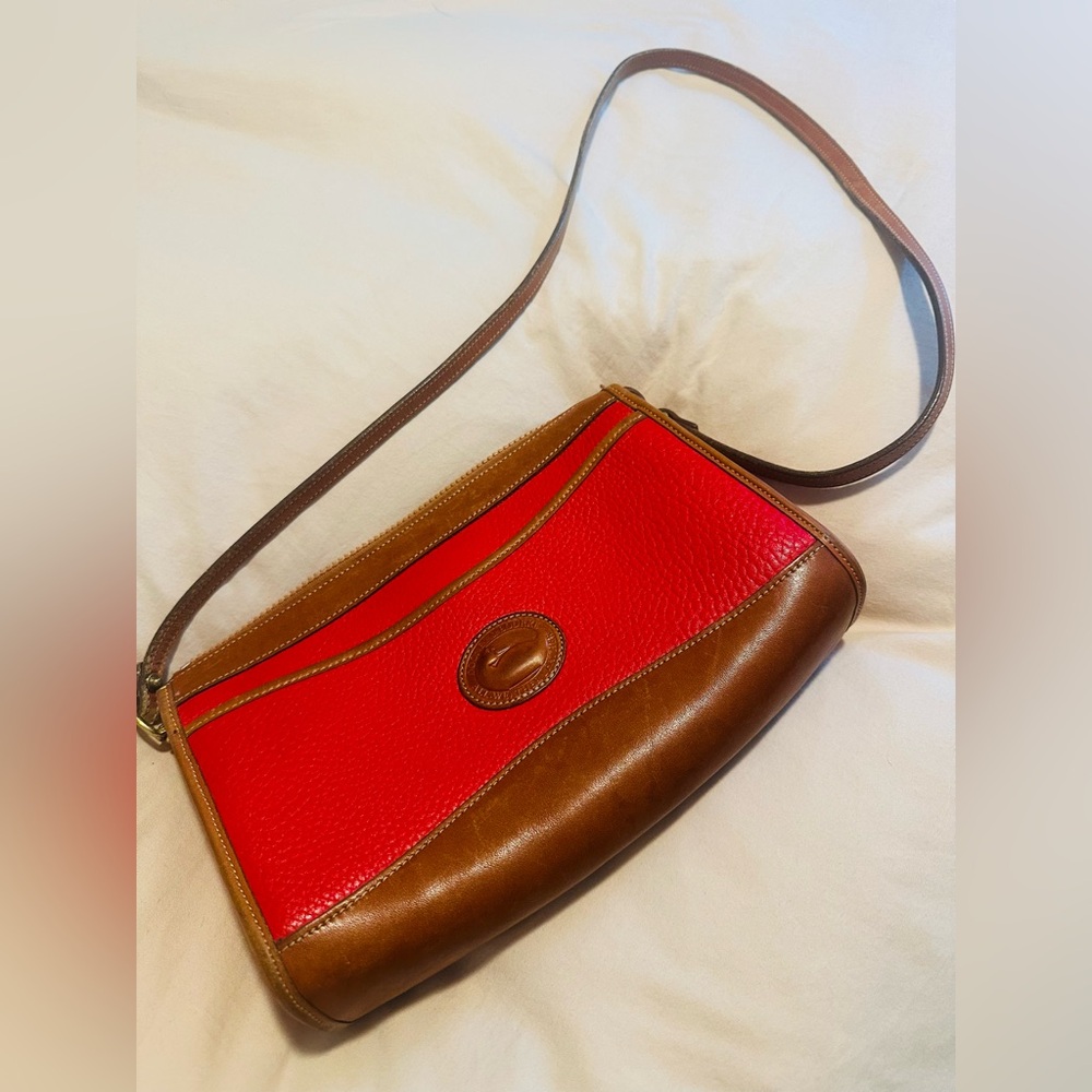 Dooney & Bourke Red and Tan Leather Satchel